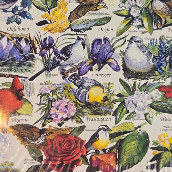 White Mountain Puzzles Sate Birds & Flowers 1000 Piece Jigsaw Puzzle NWT - Picture 5 of 9
